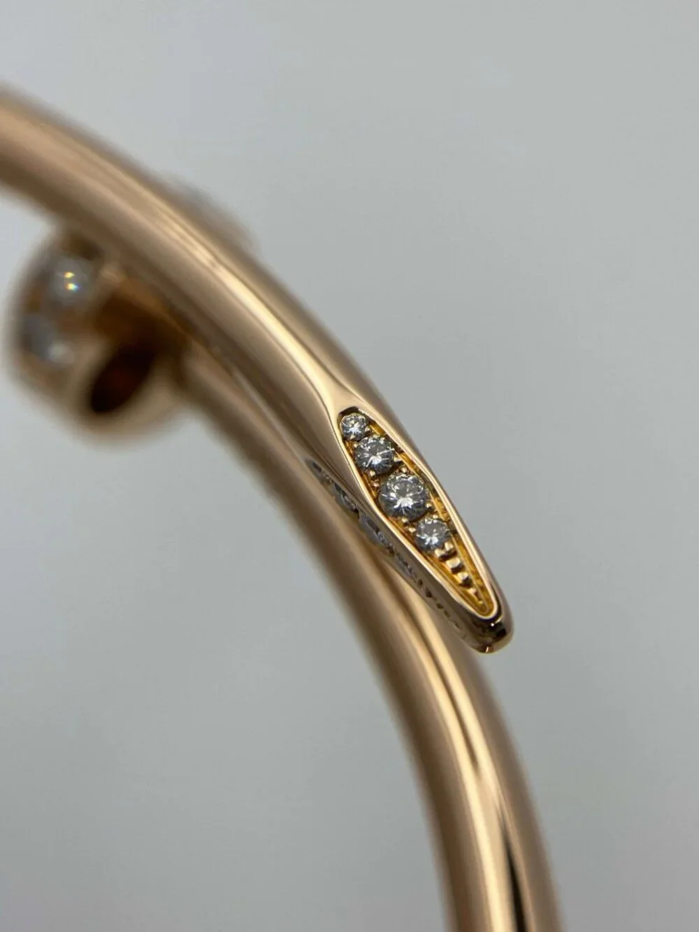 Cartier Juste un Clou Bracelet Classic 18K Rose Gold Diamonds Size 16